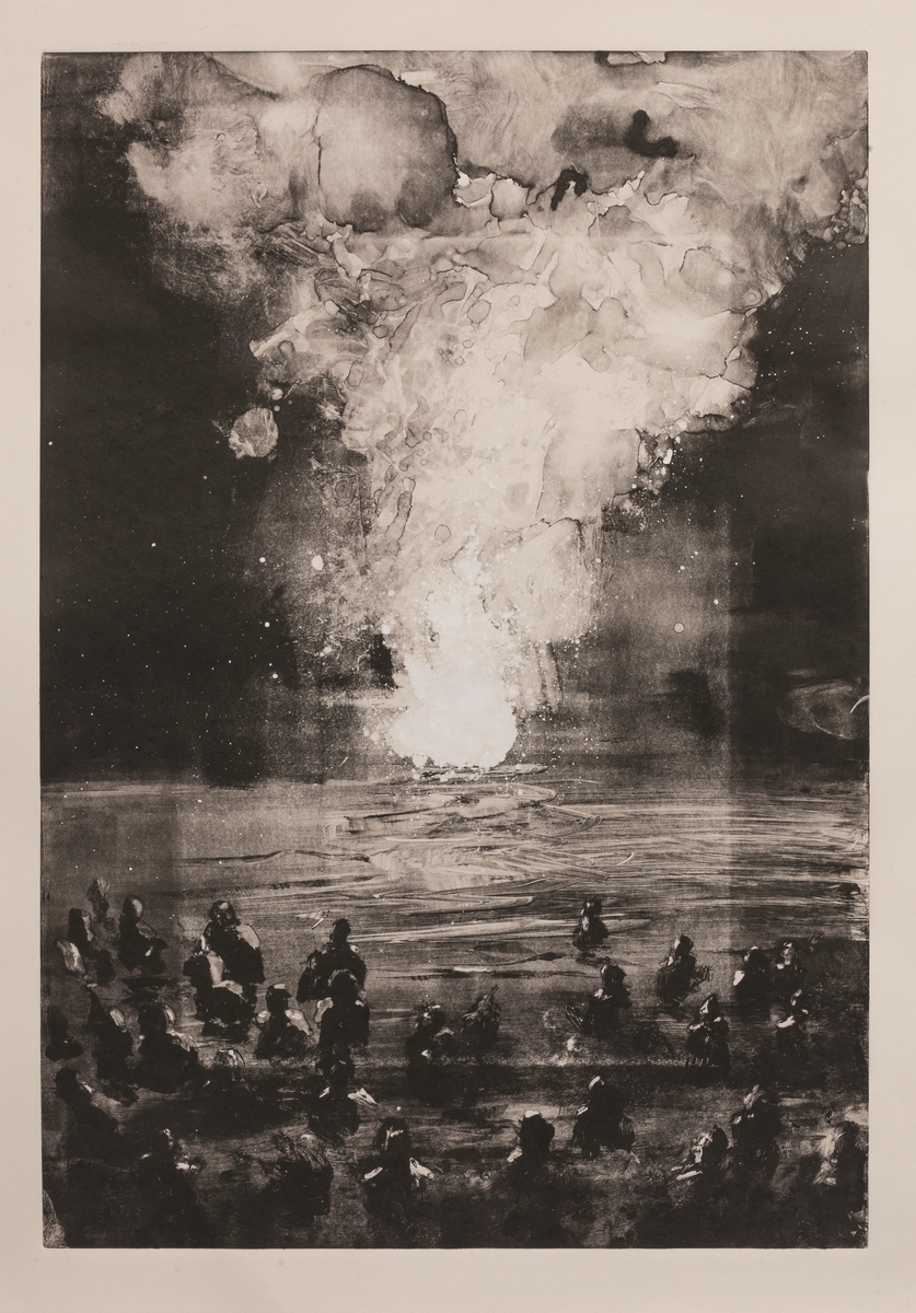 Musiques Interdites Toursky - Attesa 3_Borondo___Colera__groupshow_50x70_monotype_2017