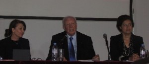 Apolline Quintrand, directrice du FDDAM, Jean Claude Gaudin,maire de Marseille et Aïcha Sif, direction de la culture Région Paca